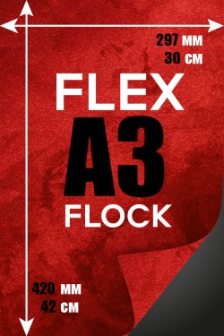 Печать Flex винил А3 | Flock - Бархатистая печать
