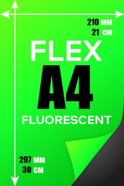 Печать Flex винил А4 |Флуоресцентная пленка (светится в УФ освещении)