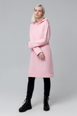 Платье худи розовое спортивное базовое - SunDress Hoodie Pink