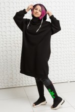 платье кокон черное женские длинное