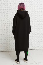 платье кокон черное женские без рисунка и логотипа под брендирование