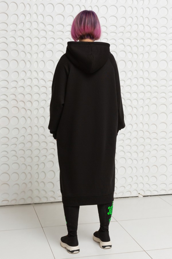 платье кокон черное женские без рисунка и логотипа под брендирование