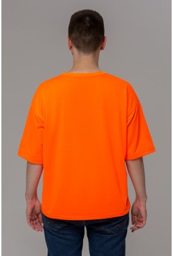 Футболка оверсайз неоновая оранжевая мужская