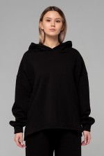 толстовка оверсайз черная без начеса