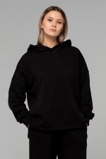 толстовка оверсайз черная без начеса