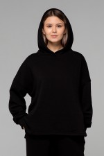 толстовка оверсайз черная без начеса