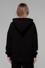 толстовка оверсайз черная без начеса