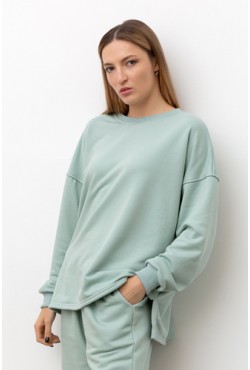 Sweatshirt Oversize diagonal Shalfey color - Свитшот оверсайз диагональ цвет: Шалфей