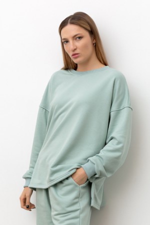 Свитшот оверсайз диагональ цвет: Шалфей