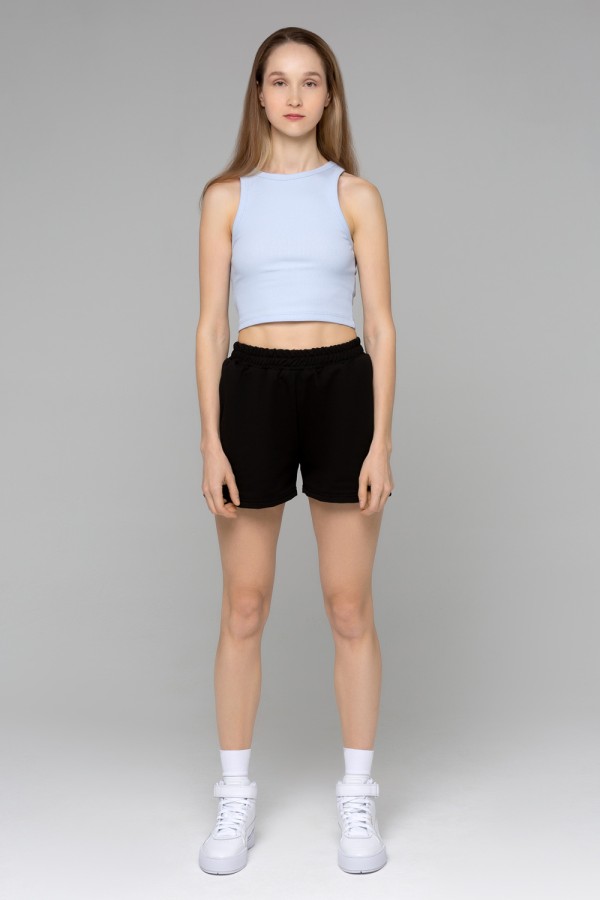  High-waisted Shorts black 2XL-48-50-Woman-(Женский)    Шорты женские летние черные 