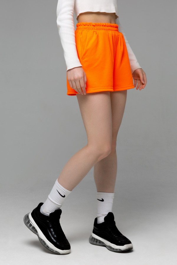 Шорты женские летние оранжевые неоновые   Магазин Толстовок Летние тонкие шорты из Franch Terry