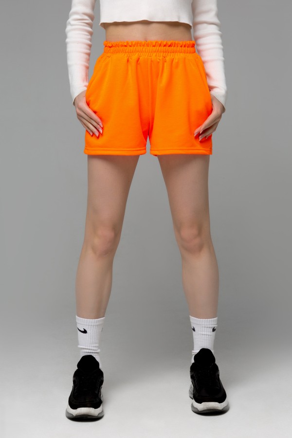 Шорты женские летние оранжевые неоновые   Магазин Толстовок Летние (тонкие) спортивные костюмы
