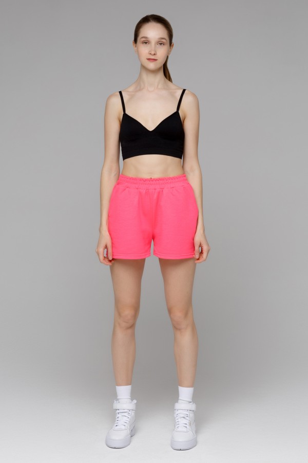  High-waisted Shorts pink M-42-44-Woman-(Женский)    Шорты женские летние розовые неоновые 