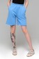 Голубые шорты оверсайз удлиненные (бермуды) унисекс   Магазин Толстовок Шорты Оверсайз - Женский размерный ряд