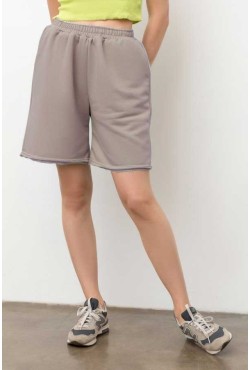 Шорты оверсайз удлиненные (бермуды) унисекс цвет какао