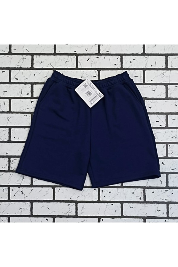 Темно-синие шорты оверсайз удлиненные (бермуды) унисекс   Магазин Толстовок Шорты Оверсайз - Женский размерный ряд