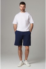  Sport shorts Man dark blue color 4XL-58-Unisex-(Мужской)    Мужские шорты оверсайз бермуды темно-синие унисекс 