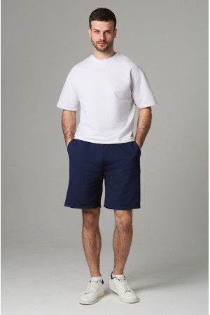 Мужские шорты оверсайз бермуды темно-синие унисекс