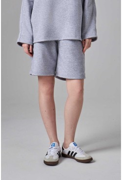Серые шорты оверсайз удлиненные (бермуды)