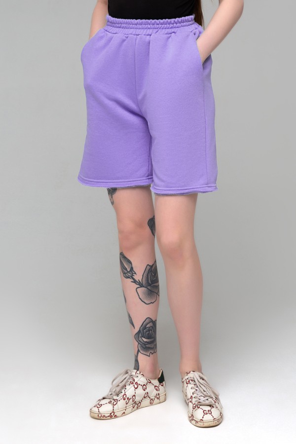  High-waisted Shorts lavender XS-38-40-Woman-(Женский)    Шорты женские летние лавандовые (сиреневые) 