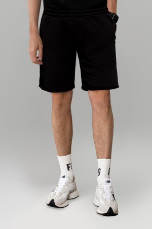 Мужские черные шорты оверсайз бермуды унисекс