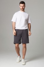  Sport shorts Man graphitic color XS-44-Unisex-(Мужской)    Мужские шорты оверсайз бермуды цвет графитовый (темно-серый) унисекс 