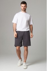 Мужские шорты оверсайз бермуды цвет графитовый (темно-серый) унисекс