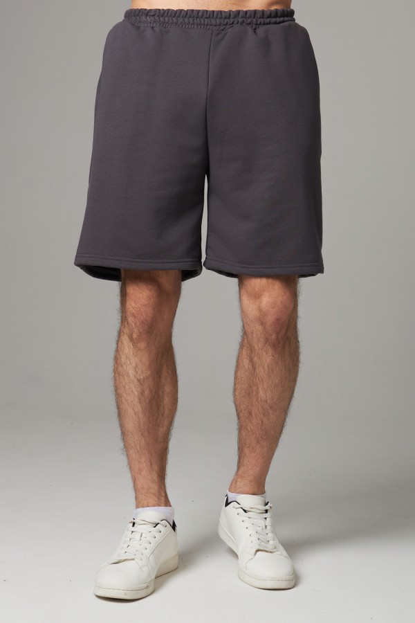 Мужские шорты оверсайз бермуды цвет графитовый (темно-серый) унисекс   Магазин Толстовок Шорты Оверсайз - Мужской размерный ряд
