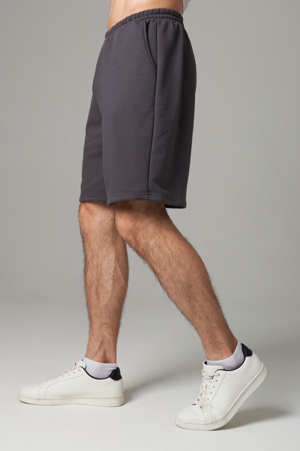 Мужские шорты оверсайз бермуды цвет графитовый (темно-серый) унисекс   Магазин Толстовок Шорты Оверсайз - Мужской размерный ряд