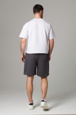 Мужские шорты оверсайз бермуды цвет графитовый (темно-серый) унисекс   Магазин Толстовок Шорты Оверсайз - Мужской размерный ряд
