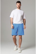  Sport shorts Man in blue color XS-44-Unisex-(Мужской)    Мужские шорты оверсайз Бермуды голубые унисекс 