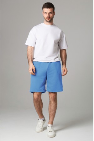 Мужские шорты оверсайз Бермуды голубые унисекс