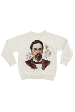 Толстовка, футболка, свитшот или шоппер с портретом Антона Чехова