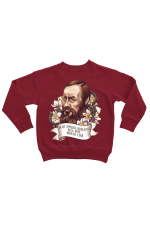  Худи, свитшот, футболка с портретом и цитатой Ф.М. Достоевского "Если хочешь победить весь мир победи себя"