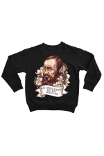  Худи, свитшот, футболка с портретом и цитатой Ф.М. Достоевского "Если хочешь победить весь мир победи себя"