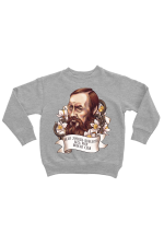  Худи, свитшот, футболка с портретом и цитатой Ф.М. Достоевского "Если хочешь победить весь мир победи себя"