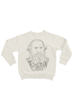  Оверсайз-худи, свитшот, футболка или сумка шоппер с портретом Льва Толстого (Минимализм)