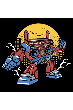  Худи с роботом, свитшот с роботом, футболка с принтом Boombox Robot