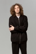 Бомбер на молнии премиум черный мужской   Магазин Толстовок Бомбер на молнии премиум мужской