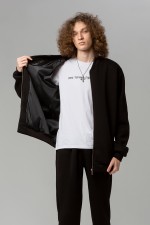 Бомбер на молнии премиум черный мужской   Магазин Толстовок Бомбер на молнии премиум мужской