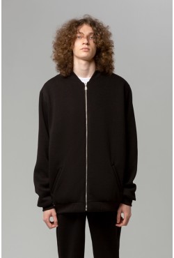 Бомбер на молнии премиум черный мужской