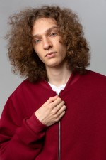 Бомбер на молнии премиум бордовый мужской   Магазин Толстовок Бомбер на молнии премиум мужской