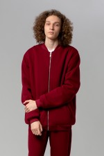 Бомбер на молнии премиум бордовый мужской   Магазин Толстовок Бомбер на молнии премиум мужской