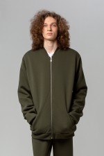Бомбер на молнии премиум хаки мужской   Магазин Толстовок Бомбер на молнии премиум мужской