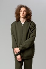 Бомбер на молнии премиум хаки мужской   Магазин Толстовок Бомбер на молнии премиум мужской