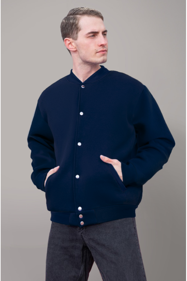  Full Datk Blue Bomber man XS-44-Unisex-(Мужской)    Бомбер темно-синий мужской унисекс однотонный 