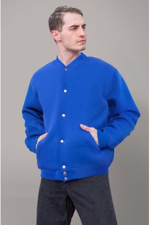 Бомбер ярко-синий мужской унисекс однотонный
