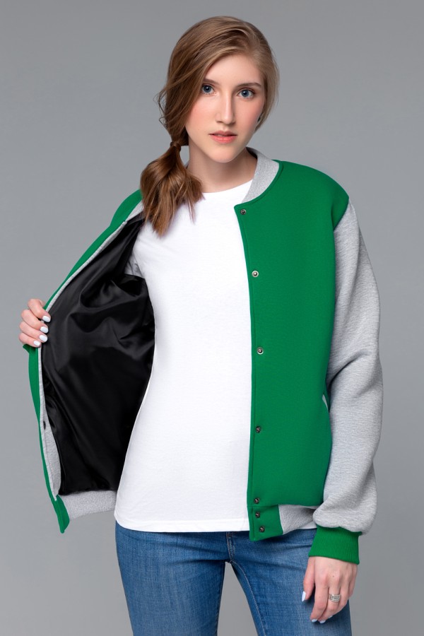 Колледж куртка зеленая подростковая   Магазин Толстовок Колледж куртки женские на кнопках классические