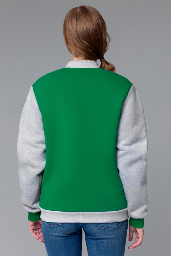 Колледж куртка зеленая подростковая   Магазин Толстовок Колледж куртки женские на кнопках классические