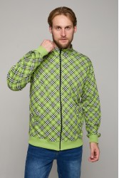 Мужская олимпийка на молнии  Тартан салатовая летняя